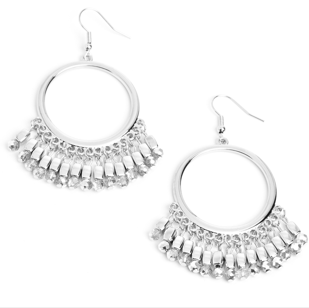Fringe Fanfare Silver Earrings